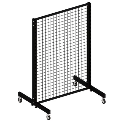 Montant noir sablé avec 2 embases soudées - Ligne Store noir Sablé pas de 25 mm-1