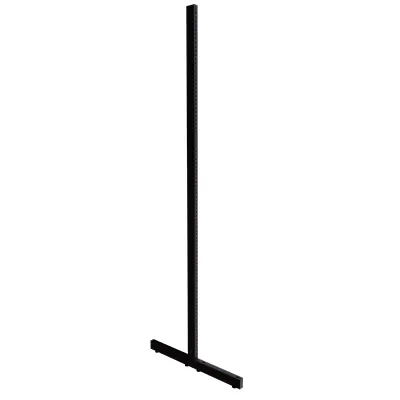 Montant noir sablé avec 2 embases soudées - Ligne Store noir Sablé pas de 25 mm