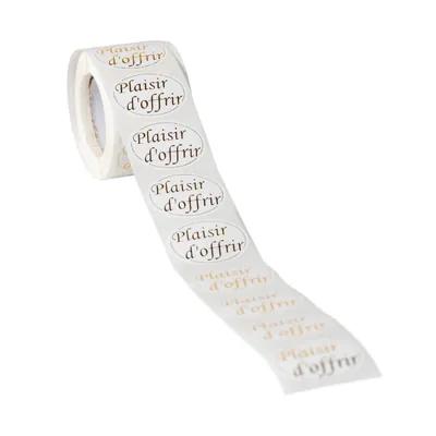 Étiquettes cadeaux adhésives Plaisir d'offrir Or 40 x 30 mm - Boîte de 500 - Étiquettes cadeaux adhésives-1