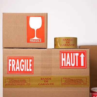 Étiquettes adhésives de signalisation mention Haut 8 x 12 cm - Marquage d'expédition-2