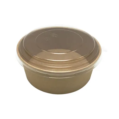 Saladier carton rond brun 750 ml ø 15 x 6 cm - Bol kraft - Bol salade - Lot de 50 - Boîtes salade, Bols salade-2