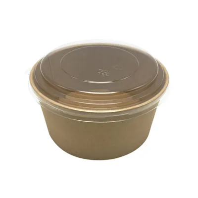 Saladier carton rond brun 1L ø 15 x 7,5 cm - Bol kraft - Bol salade - Lot de 50 - Boîtes et bols à salade-2