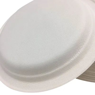 Assiette jetable ronde en fibre végétale biodégradable ø 17,2 cm - Blanc - Lot de 50 - Assiettes jetables, Assiettes plastique réutilisables-1