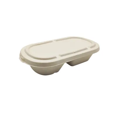 Couvercle pour boîte repas 24 x 13,5 x 1,1 cm fibre végétale - Lot de 50 - Boîtes repas jetables, Plateaux compartimentés-2