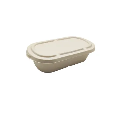 Couvercle pour boîte repas 24 x 13,5 x 1,1 cm fibre végétale - Lot de 50 - Boîtes repas jetables, Plateaux compartimentés-3