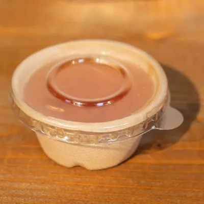 Pot à sauce en fibre végétale 55 ml - Naturel - Coupelle jetable - Lot de 50 - Pots à sauce, Verrines jetables-1