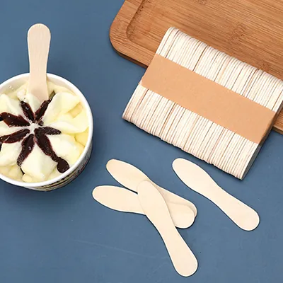 Bâtonnet de glace en bois 0,2 x 9,4 cm - Bâtonnet bois pour loisir créatif - Lot de 500 - Vaisselle biodégradable et compostable-1