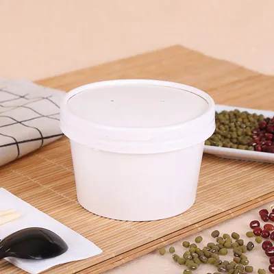 Couvercle carton pour pot à glace ø 92 mm - Couvercle pour pot carton - Blanc - Lot de 25 - Emballage snacking-1