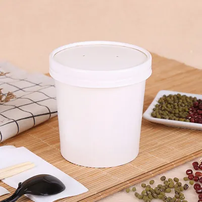 Couvercle carton pour pot à glace ø 92 mm - Couvercle pour pot carton - Blanc - Lot de 25 - Emballage snacking-2