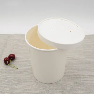 Couvercle carton pour pot à soupe ø 98 x H 17 mm - Couvercle pour pot carton - Blanc - Lot de 25 - Pots à soupe, Boîtes à pâtes-1