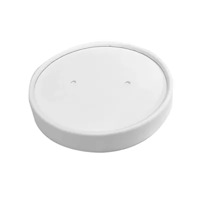 Couvercle carton pour pot à glace ø 92 mm - Couvercle pour pot carton - Blanc - Lot de 25 - Emballage snacking