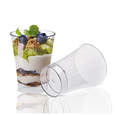 Verrine ronde plastique 70 ml ø 5 x 6,4 cm - Verrine transparente - Verrine jetable - Lot de 50 - Pots à sauce, Verrines jetables-1