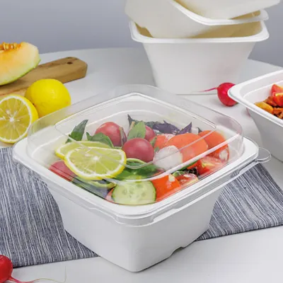 Couvercle dôme plastique pour bol salade carré 17,7 x 17,7 x 3 cm - Lot de 50 - Boîtes salade, Bols salade-1
