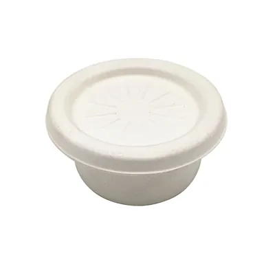 Couvercle fibre naturelle pour pot à sauce ø 65 mm - Lot de 50 - Pots à sauce, Verrines jetables-1
