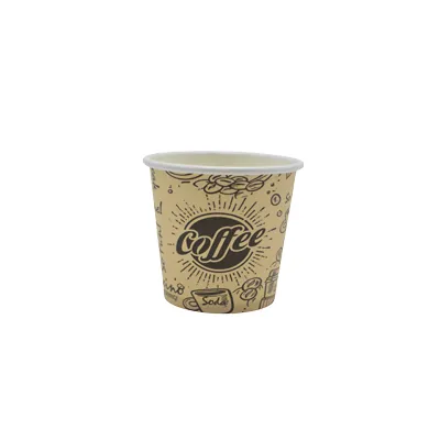 Gobelet expresso 10 cl / 4oz ø 6,7 cm - Gobelet carton - Gobelet café - Brun / Noir - Lot de 50 - Gobelets et verres jetables