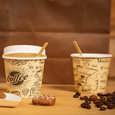 Gobelet expresso 10 cl / 4oz ø 6,7 cm - Gobelet carton - Gobelet café - Brun / Noir - Lot de 50 - Gobelets carton, Gobelets café-1