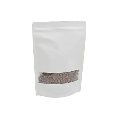 Sachet doypack avec fenêtre 750 ml 18 x 4 x 26 cm fermeture zip - Sachet stand up - Blanc - Lot de 50 - Sachets doypacks-1