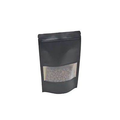 Doypack sachets kraft à fenêtre et fermeture zip - noir - 500 ml - Sachets doypacks-1