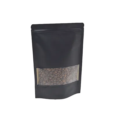 Doypack sachets kraft à fenêtre et fermeture zip - noir - 750 ml - Sachets doypacks-1