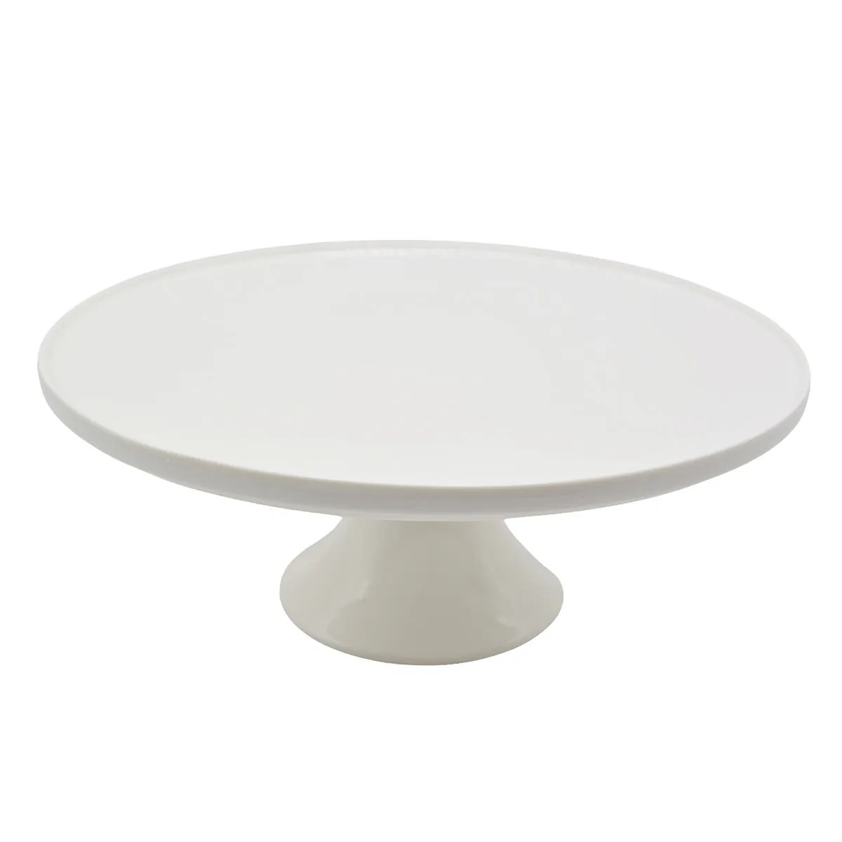Plat de présentation sur pied céramique Ø28cm - Présentoir à gâteau - Blanc - Plats jetables et Plats de présentation