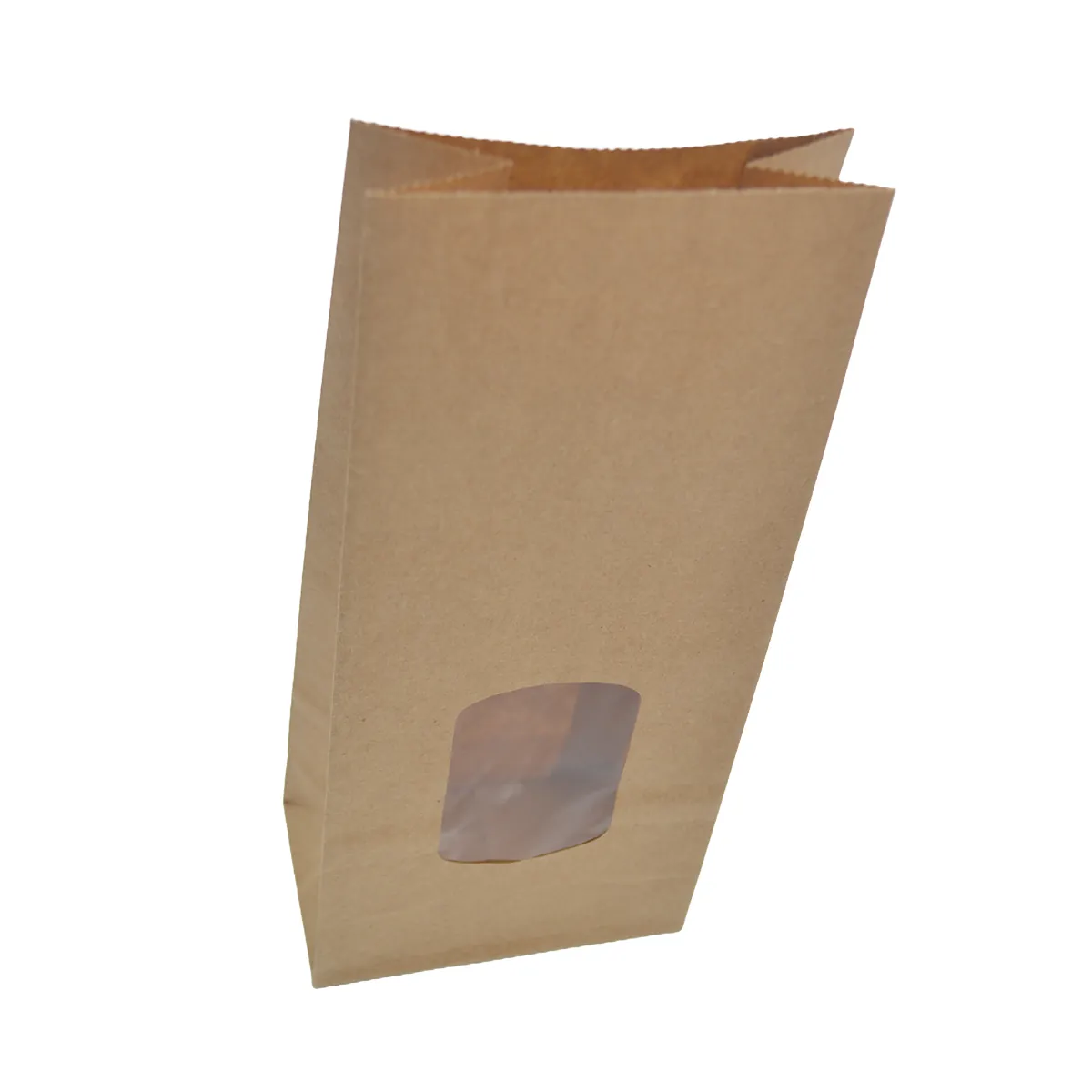 Sac SOS kraft brun avec fenêtre 250 ml 9 x 5 x 20,5 cm doublé OPP thermosoudable - Sachet SOS - Lot de 100 - Sacs SOS avec fenêtre-1