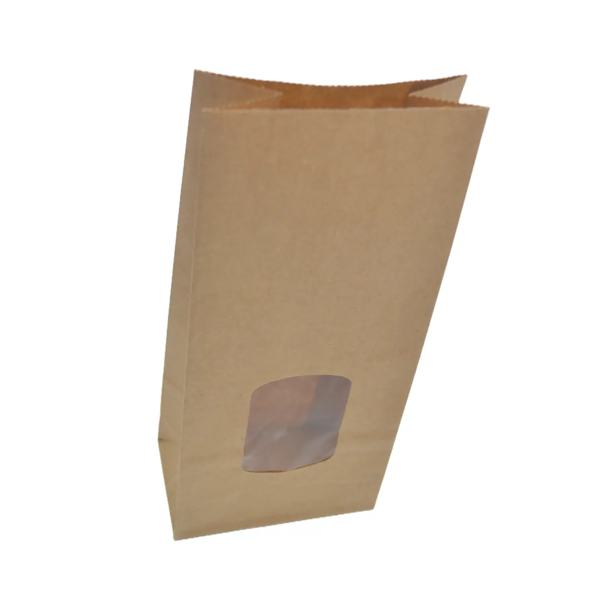 Sac SOS kraft brun avec fenêtre 250 ml 9 x 5 x 20,5 cm doublé OPP thermosoudable - Sachet SOS - Lot de 100 - Sacs SOS avec fenêtre-1