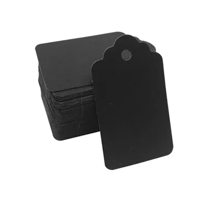 Étiquette américaine cartonnée noire 30 x 50 mm - Paquet de 500 - Etiquettes cadeaux à trou