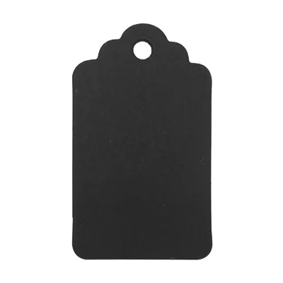 Étiquette américaine cartonnée noire 40 x 70 mm - Paquet de 500 - Etiquettes cadeaux à trou