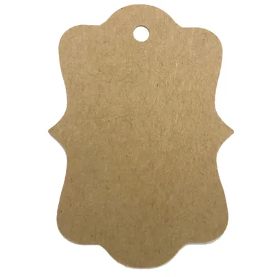 Étiquettes kraft écussons - Etiquettes cadeaux à trou