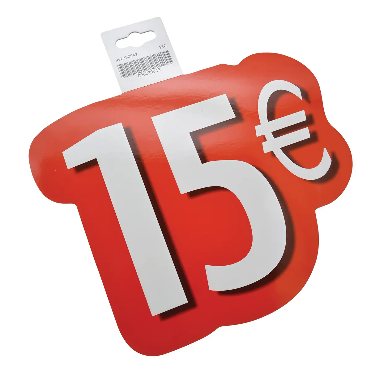 Affiche prix 10€ cartonnée Rouge / Blanc 28 x 21,5 cm - Affiches Prix et Pourcentages-1