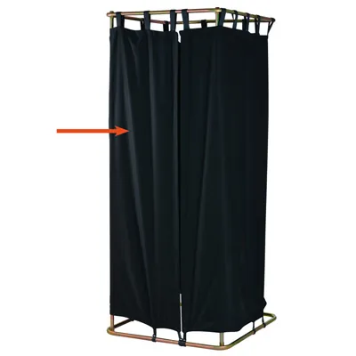 Rideau cabine d'essayage avec crochets 175 x 311 cm, noir, coton - Cabines d'essayage