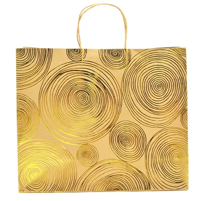 Sac kraft à spirales or 2 faces 36 + 13 x 30 cm - Paquet de 20 - Sacs kraft à motifs-1