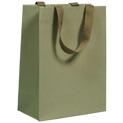 Sacs cadeaux kraft - vert tilleul - 25 + 13 x H 33 cm - Sacs kraft luxe