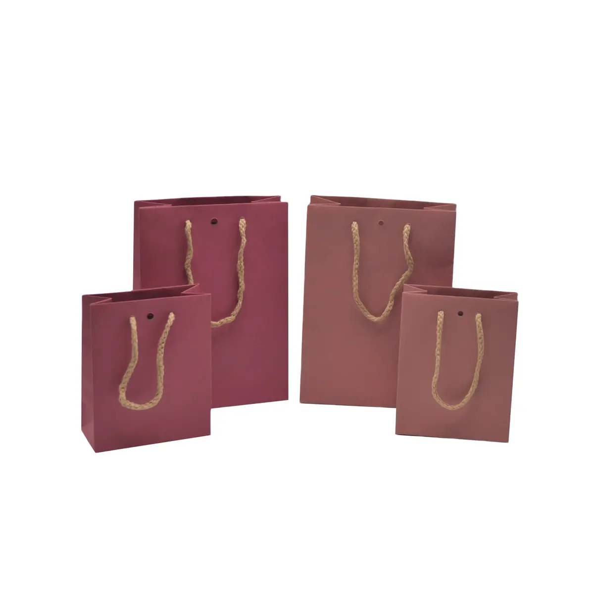 Sacs kraft luxe poignées cordelières - framboise - 12+6x15cm - Sacs kraft luxe-3