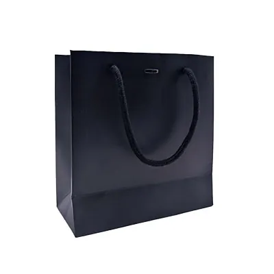 Sacs pelliculés noir mat avec fenêtre - 18 + 8 x 19 cm - Sacs pelliculés poignées cordelette-1