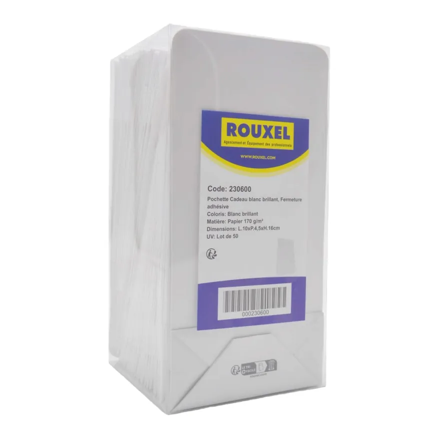 Pochette cadeau noire mate pelliculée fermeture adhésive 10+4,5x16 cm – Paquet de 50 - Pochettes cadeaux luxe-2