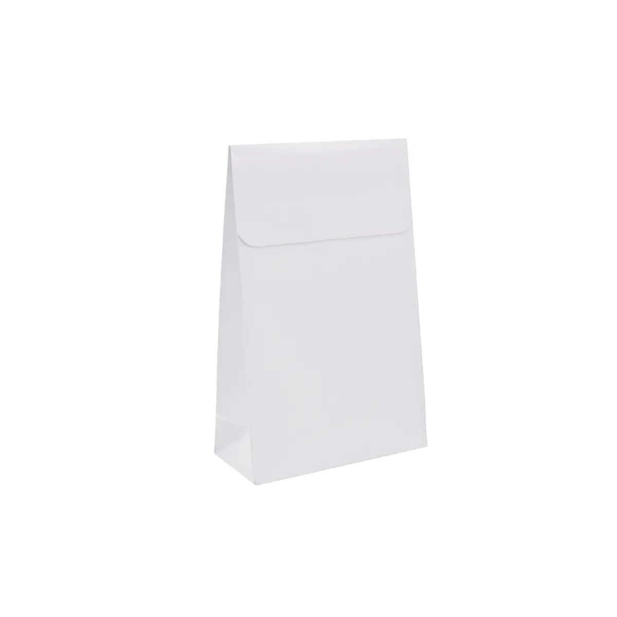 Pochette cadeau blanche mate pelliculée fermeture adhésive 10+4,5x16 cm – Paquet de 50 - Pochettes cadeaux luxe