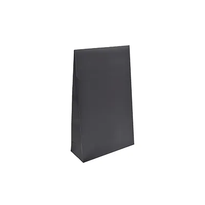 Pochette cadeau noire mate pelliculée fermeture adhésive 10+4,5x16 cm – Paquet de 50 - Pochettes cadeaux luxe