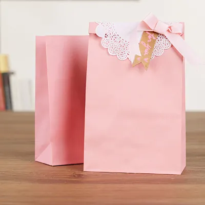 Pochette cadeau SOS kraft rose poudré 9x6x18 cm 70 g/m² - Paquet de 250 - Pochettes SOS kraft-2