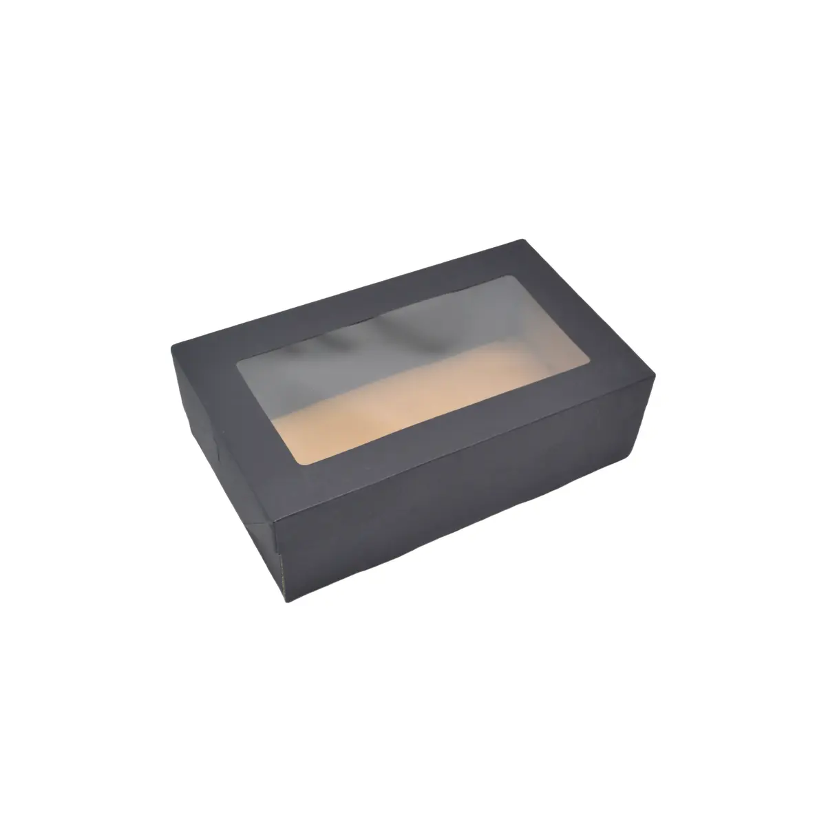 Boîte cadeau cloche rectangulaire noire à couvercle transparent 25,5x15,3x8cm – Paquet de 10 - Boites cloches-1