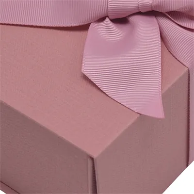 Boîte cadeau tissu avec noeud rose mat 18 x 10 x 7 cm, paquet de 5 - Boites cadeaux carton pliables-2