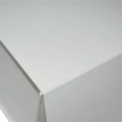 Boîte cadeau tissu avec noeud blanc mat 16 x 16 x 6 cm, paquet de 5 - Boites cadeaux carton pliables-1
