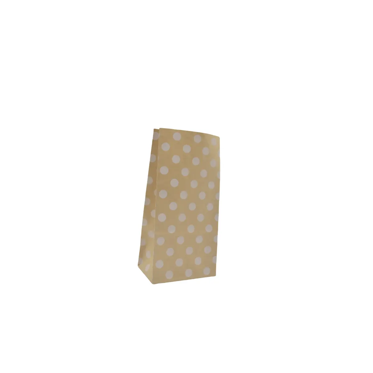 Sac SOS kraft brun à pois blancs 9+6x18cm 70g/m² – Paquet de 250 - Pochettes SOS kraft