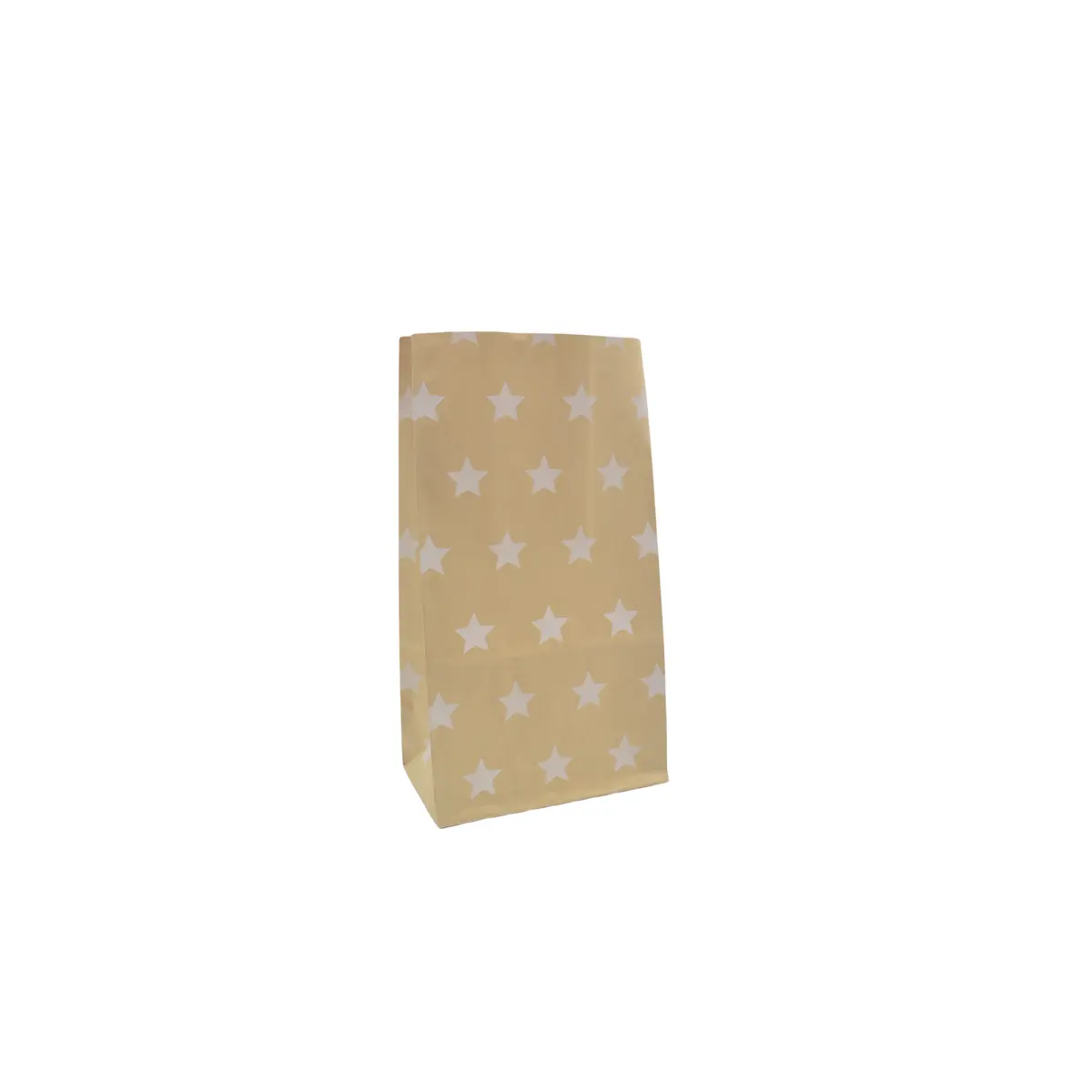Sac SOS kraft brun à étoiles blanches 13+8x24cm 70g/m² – Paquet de 250 - Pochettes SOS kraft