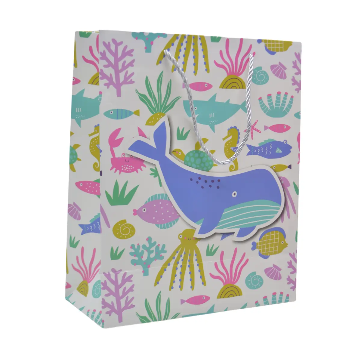Sac papier motif animaux de la jungle 26x12x32 cm – Paquet de 20 - Sacs pelliculés à motifs