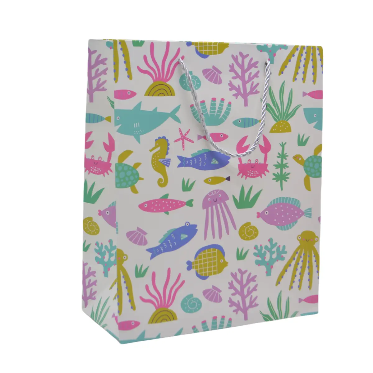 Sac papier motif animaux de la jungle 26x12x32 cm – Paquet de 20 - Sacs pelliculés à motifs-1