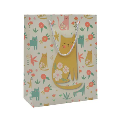 Sac papier motif chats 26x12x32 cm – Paquet de 20 - Sacs pelliculés à motifs