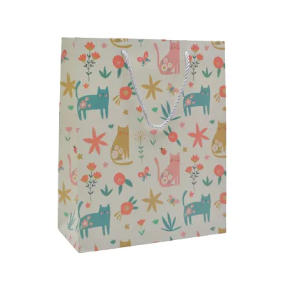 Sac papier motif chats 26x12x32 cm – Paquet de 20 - Sacs pelliculés à motifs-1