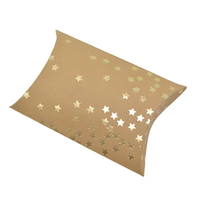 Boîte berlingot kraft avec constellation d'étoiles or doré à chaud 11x9 cm – Lot de 20 - Boites berlingots