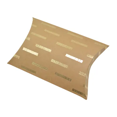 Boîte berlingot kraft rayures or parsemées doré à chaud 11x9 cm – Lot de 20 - Boites berlingots